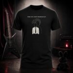 WORK STILL HASN'T FIGURED ME OUT mohawk shadow t-shirt shown on a ghost mannequin, black, front view
